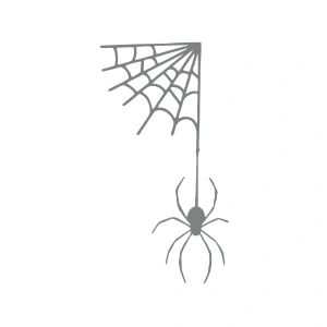 Ağdan Sarkan Örümcek Araba Sticker 17x17 Cm Gri