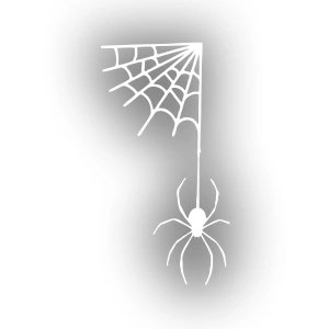 Ağdan Sarkan Örümcek Araba Sticker 17x17 Cm Beyaz