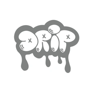 Graffiti Drip Araba Sticker 17x17 Cm Gri
