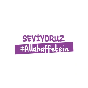 Seviyoruz Allah Affetsin Araba Sticker 17x17 Cm Mor