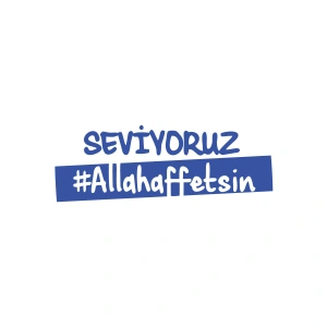 Seviyoruz Allah Affetsin Araba Sticker 17x17 Cm Mavi