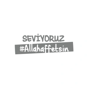 Seviyoruz Allah Affetsin Araba Sticker 17x17 Cm Gri