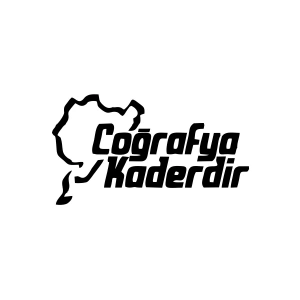 Coğrafya Kaderdir Araba Sticker  17x17 Cm Siyah