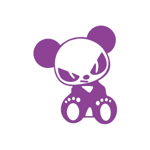 Kızgın Panda Araba Sticker 17x17 Cm Mor