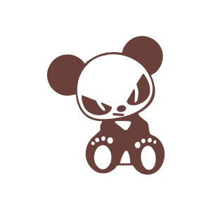 Kızgın Panda Araba Sticker 17x17 Cm Kahverengi