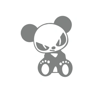 Kızgın Panda Araba Sticker 17x17 Cm Gri