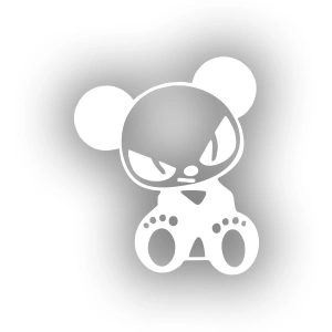 Kızgın Panda Araba Sticker 17x17 Cm Beyaz