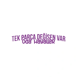 Tek Parça Değişen Var Oda Hayaller Araba Sticker 17x17 Cm Mor