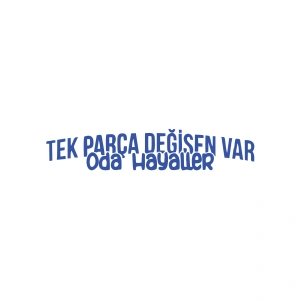 Tek Parça Değişen Var Oda Hayaller Araba Sticker 17x17 Cm Mavi