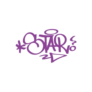 Graffiti Star Araba Sticker 17x17 Cm Mor