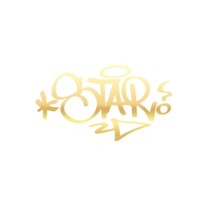 Graffiti Star Araba Sticker 17x17 Cm Gold