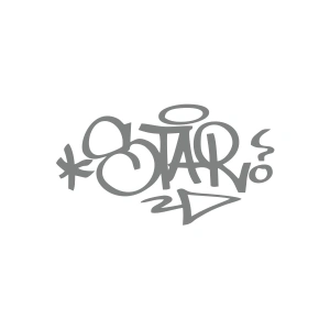 Graffiti Star Araba Sticker 17x17 Cm Gri
