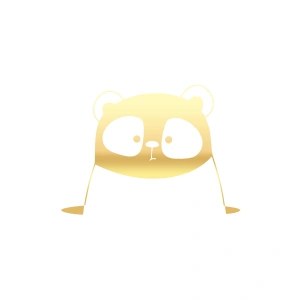 Panda Araba Sticker 17x17 Cm Gold