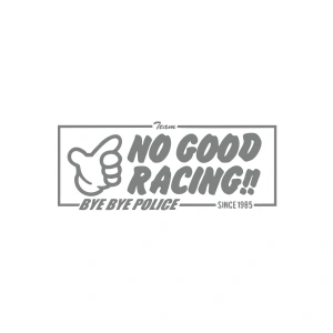 No Good Racing Araba Sticker 17x17 Cm Gri