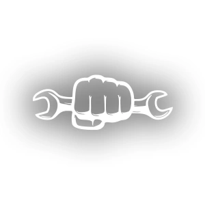 İngiliz Anahtarı Araba Sticker 17x17 Cm Beyaz