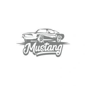 Mustang Araba Silüet Sticker 17x17 Cm Gri