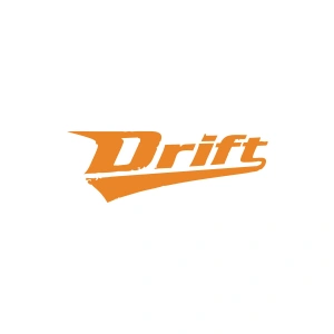 Drift Araba Sticker 17x17 Cm Turuncu