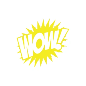 Wow Araba Sticker 17x17 Cm Sarı