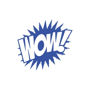 Wow Araba Sticker 17x17 Cm Mavi