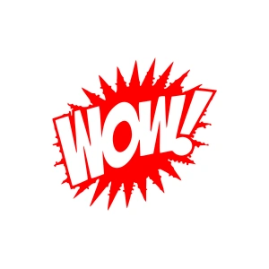 Wow Araba Sticker 17x17 Cm Kırmızı
