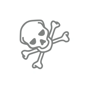 İskelet Kafası Araba Sticker 17x17 Cm Gri