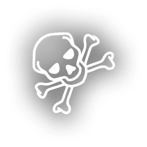 İskelet Kafası Araba Sticker 17x17 Cm Beyaz