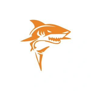 Kızgın Köpek Balığı Araba Sticker 17x17 Cm Turuncu