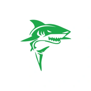 Kızgın Köpek Balığı Araba Sticker 17x17 Cm Yeşil