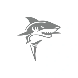 Kızgın Köpek Balığı Araba Sticker 17x17 Cm Gri