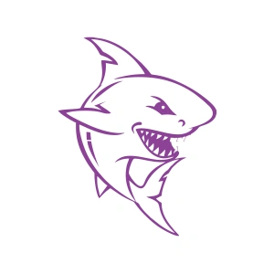 Köpek Balığı Araba Sticker 17x17 Cm Mor