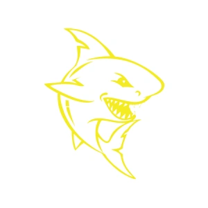 Köpek Balığı Araba Sticker 17x17 Cm Sarı