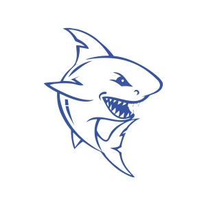 Köpek Balığı Araba Sticker 17x17 Cm Mavi