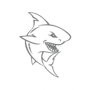 Köpek Balığı Araba Sticker 17x17 Cm Gri