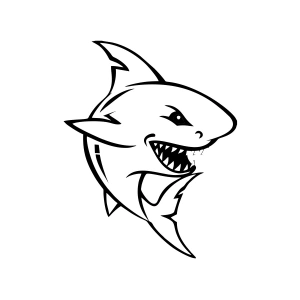 Köpek Balığı Araba Sticker 17x17 Cm Siyah