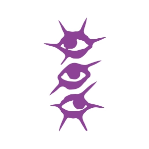 Gözler Araba Sticker 17x17 Cm Mor