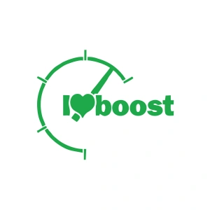 I love Boost Araba Sticker 17x17 Cm Yeşil