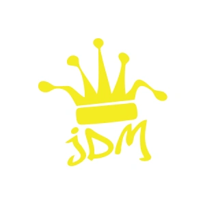 JDM Kral Tacı Araba Sticker 17x17 Cm Sarı