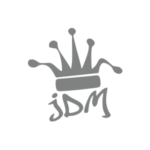 JDM Kral Tacı Araba Sticker 17x17 Cm Gri