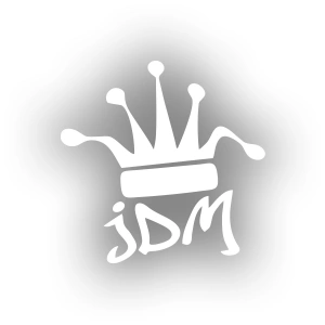 JDM Kral Tacı Araba Sticker 17x17 Cm Beyaz