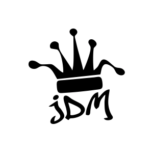 JDM Kral Tacı Araba Sticker 17x17 Cm Siyah