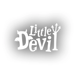 Little Devil Araba Sticker 17x17 Cm Beyaz