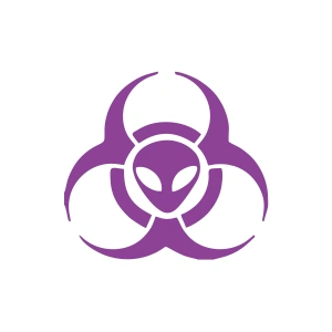 Biyolojik Uzaylı Tehlike Araba Sticker 17x17 Cm Mor