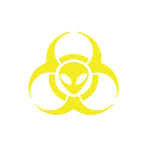 Biyolojik Uzaylı Tehlike Araba Sticker 17x17 Cm Sarı