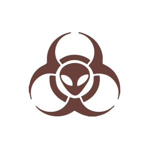 Biyolojik Uzaylı Tehlike Araba Sticker 17x17 Cm Kahverengi