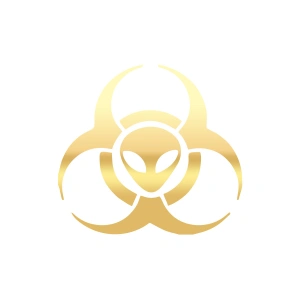 Biyolojik Uzaylı Tehlike Araba Sticker 17x17 Cm Gold