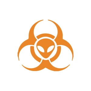 Biyolojik Uzaylı Tehlike Araba Sticker 17x17 Cm Turuncu