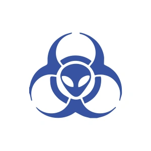 Biyolojik Uzaylı Tehlike Araba Sticker 17x17 Cm Mavi