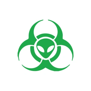 Biyolojik Uzaylı Tehlike Araba Sticker 17x17 Cm Yeşil