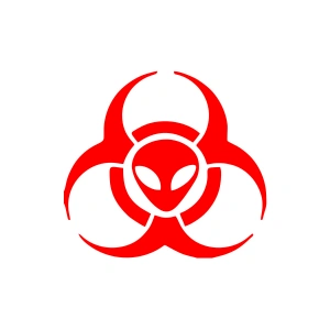 Biyolojik Uzaylı Tehlike Araba Sticker 17x17 Cm Kırmızı