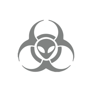 Biyolojik Uzaylı Tehlike Araba Sticker 17x17 Cm Gri